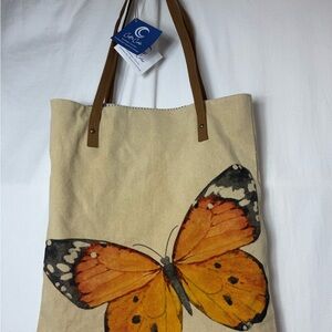 Canvas Butterfly Tote Bag